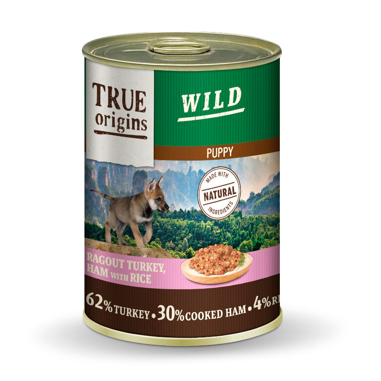 True Origins Wild Puppy Peru e fiambre cozinhados com arroz em lata para cachorros, , large image number null