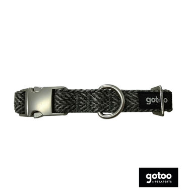 Gotoo Coleira tweed cinza para cães