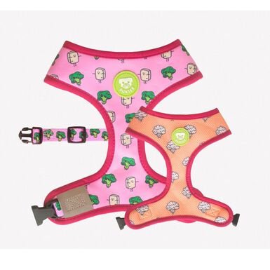 Dukier Peitoral reversível com estampado vegan para cães