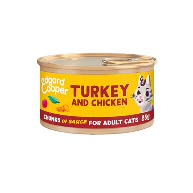 Edgard & Cooper Adult Pedaços de Peru e Frango com molho em lata para gatos