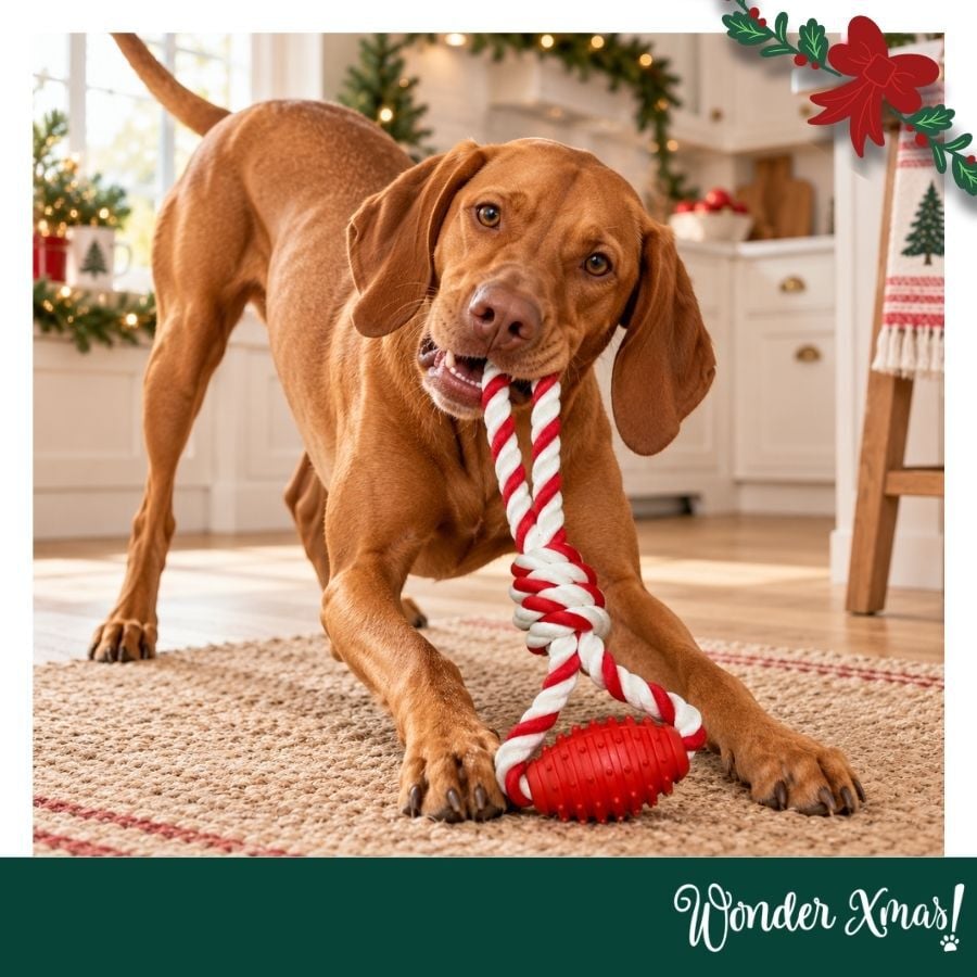 Wonder Christmas Osso com Corda Brinquedo para c&atilde;es, , large Imagem n&uacute;mero 2