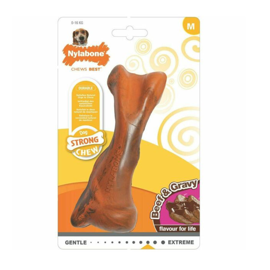 Nylabone Beef&Gravy Osso Mordedor de Goma para c&atilde;es, , large Imagem n&uacute;mero 1