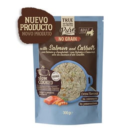 True Origins Pure Gently Coocked Comida húmida de salmão e cenoura em saqueta para cães