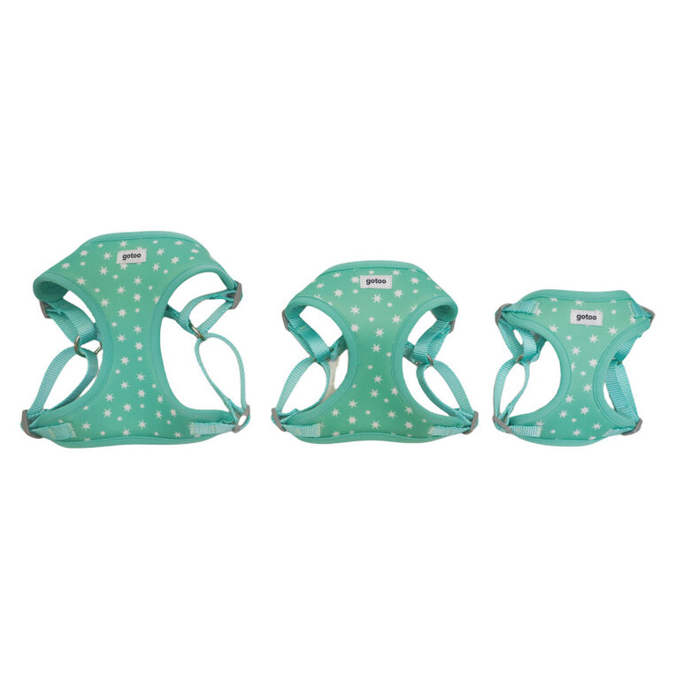 Gotoo Peitoral estampado estrelas verde menta para cães,  Imagem número 7 Gotoo Peitoral estampado estrelas verde menta para cães, , large Imagem número 7