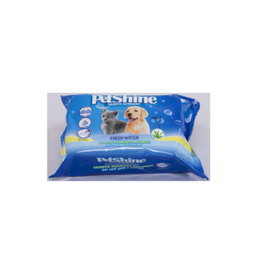 PetShine Fresh Water Toalhitas Húmidas sem Álcool para cães e gatos