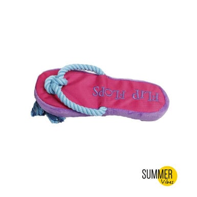 Summer Vibes Flip Flop Chinelo com Corda Rosa e Azul Brinquedo para cães