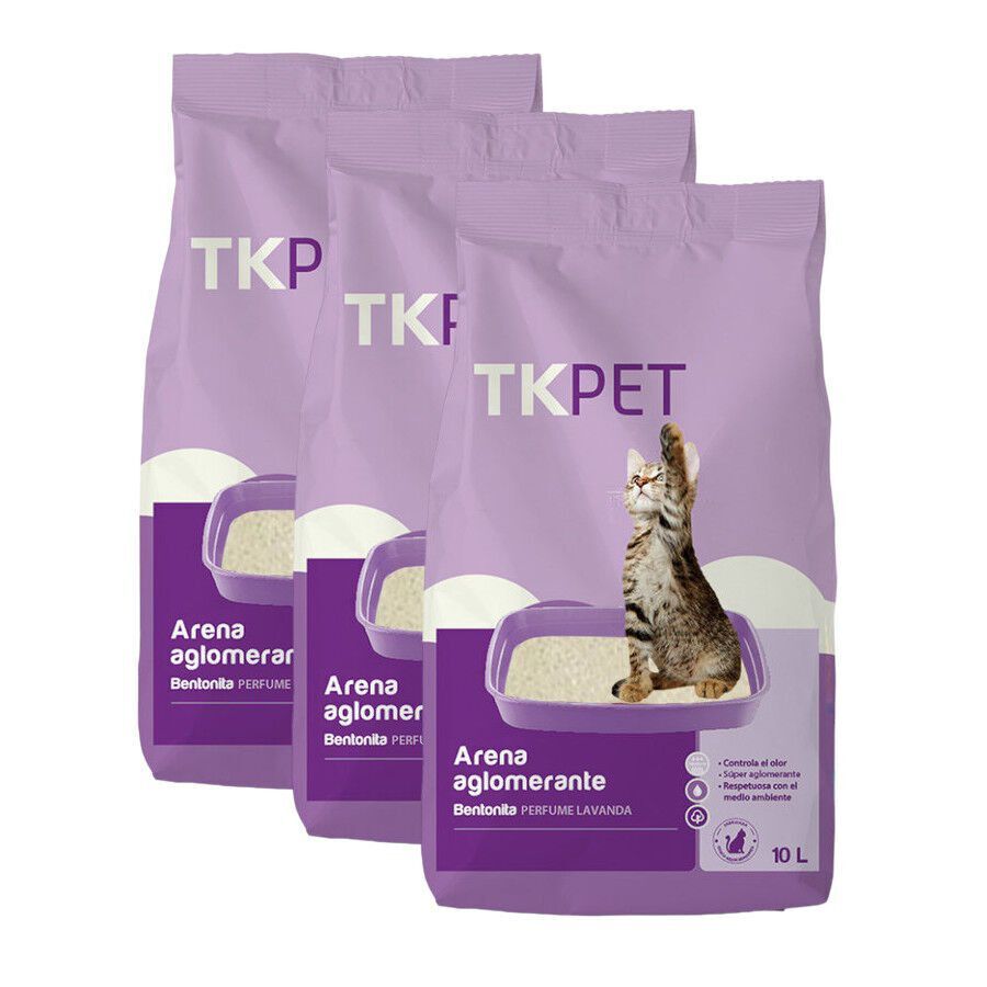 3 x 10 L TK-Pet Areia Aglomerante Betonite e Lavanda para gatos Pack poupan&ccedil;a!, , large Imagem n&uacute;mero 1