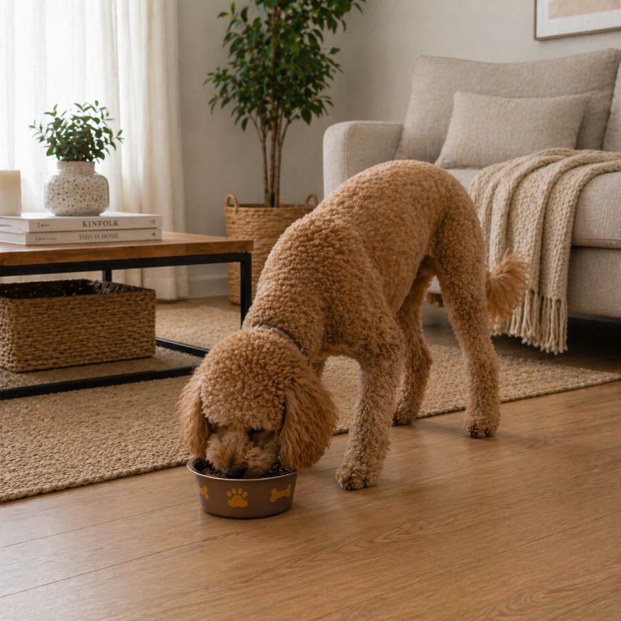 Leeby Comedouro em A&ccedil;o Inoxid&aacute;vel Estampado com Pegadas para c&atilde;es, , large Imagem n&uacute;mero 1