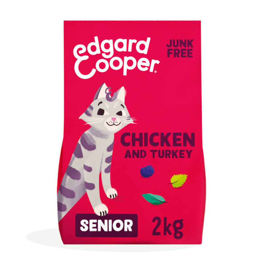 2 kg Edgard & Cooper Senior Ra&ccedil;&atilde;o de frango e peru para gatos   , , large Imagem n&uacute;mero 1