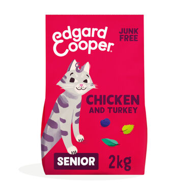 Edgard & Cooper Senior Frango e Peru ração para gatos