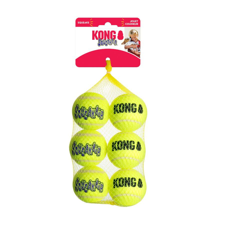 Kong SqueakAir Bolas de Tennis para c&atilde;es -Pack 6, , large Imagem n&uacute;mero 1