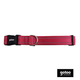 Gotoo Coleira refletora de nylon rosa para cães