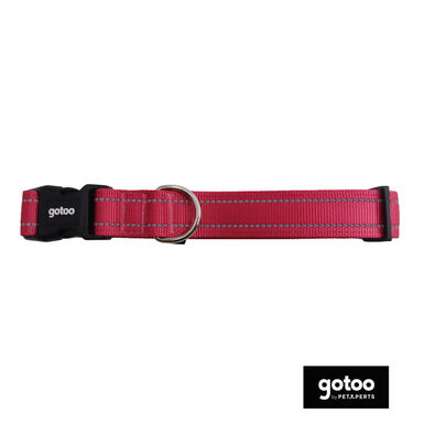 Gotoo Coleira refletora de nylon rosa para cães