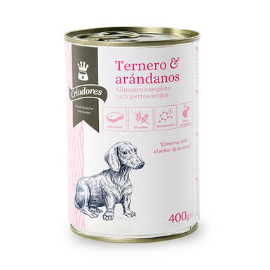 Criadores Senior vitela-mirtilos comida húmida cães