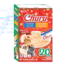 Churu Caixa de Natal Petisco húmido de frango e atum para gatos