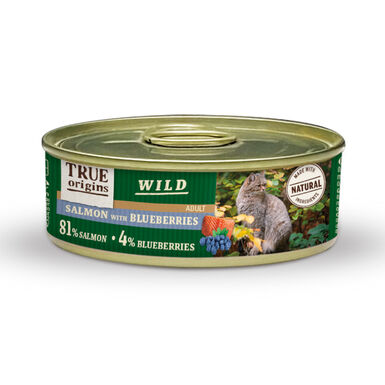 True Origins Wild Adult Salmão e Mirtilos em Lata para Gatos