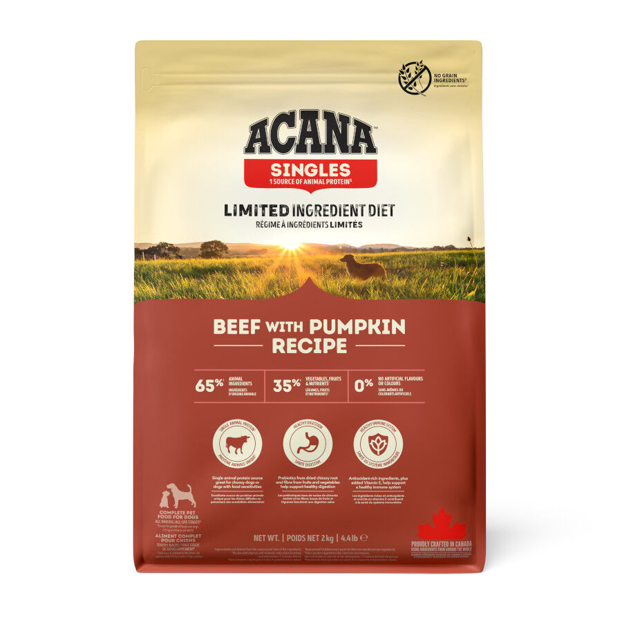 2 kg Acana Singles Ra&ccedil;&atilde;o de Carne de Vaca com Ab&oacute;bora para c&atilde;es, , large Imagem n&uacute;mero 1