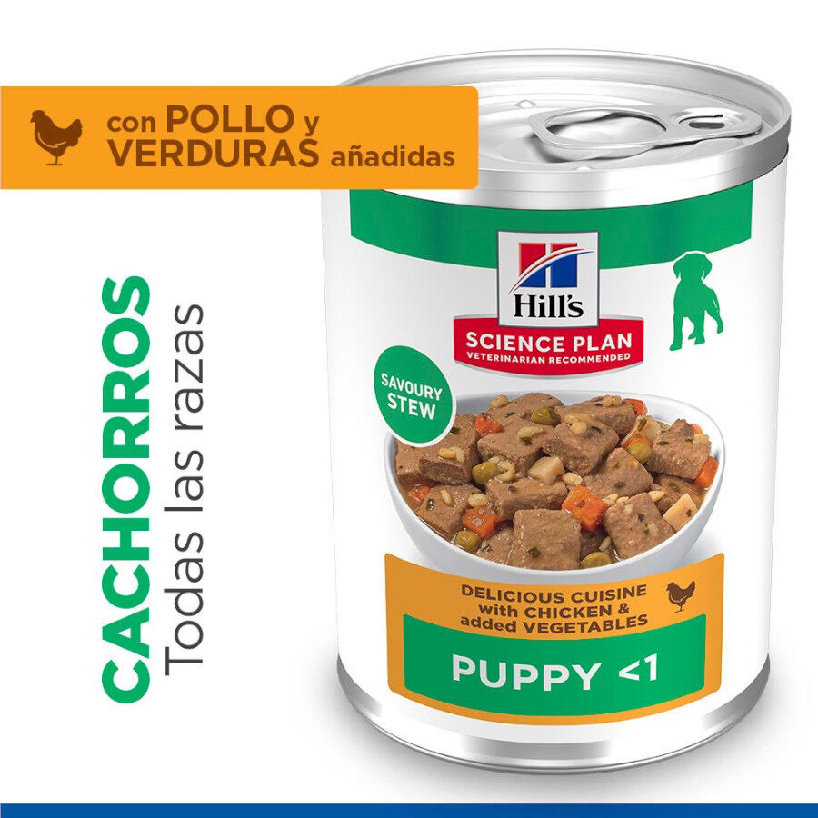 363 g  Hill's Science Plan Puppy Estufado com frango e legumes Lata para c&atilde;es, , large Imagem n&uacute;mero 2