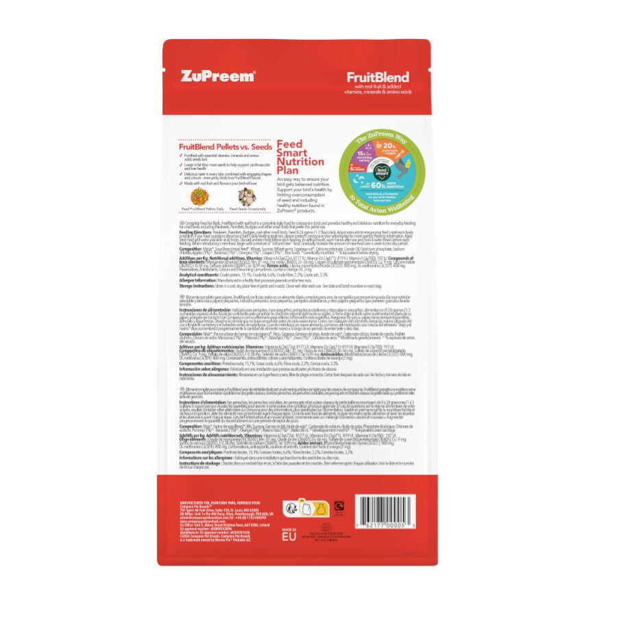ZuPreem FruitBlend Ra&ccedil;&atilde;o para p&aacute;ssaros pequenos, , large Imagem n&uacute;mero 2