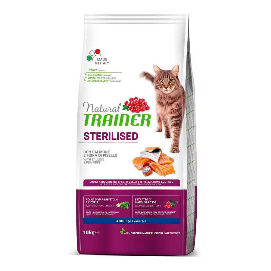 Pienso Trainer Natural Cat Adult Sterilised Salm&oacute;n Imagem n&uacute;mero 1
