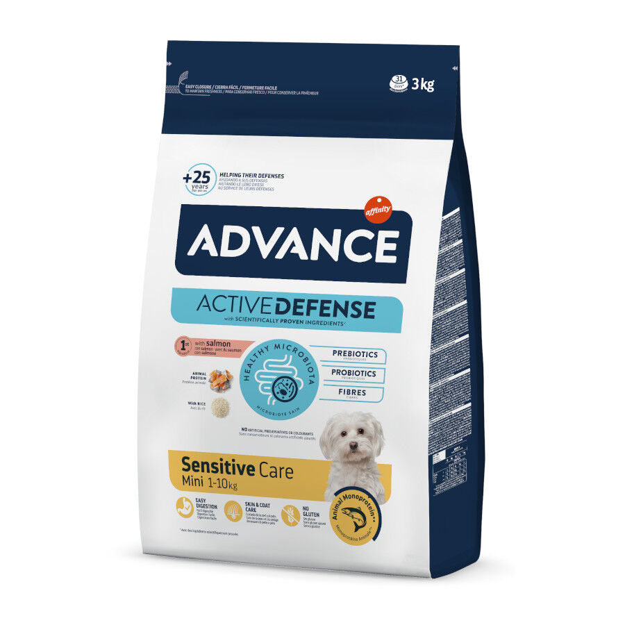 Advance Active Defense Mini Sensitive Salm&atilde;o e Arroz ra&ccedil;&atilde;o para c&atilde;es, , large Imagem n&uacute;mero 1