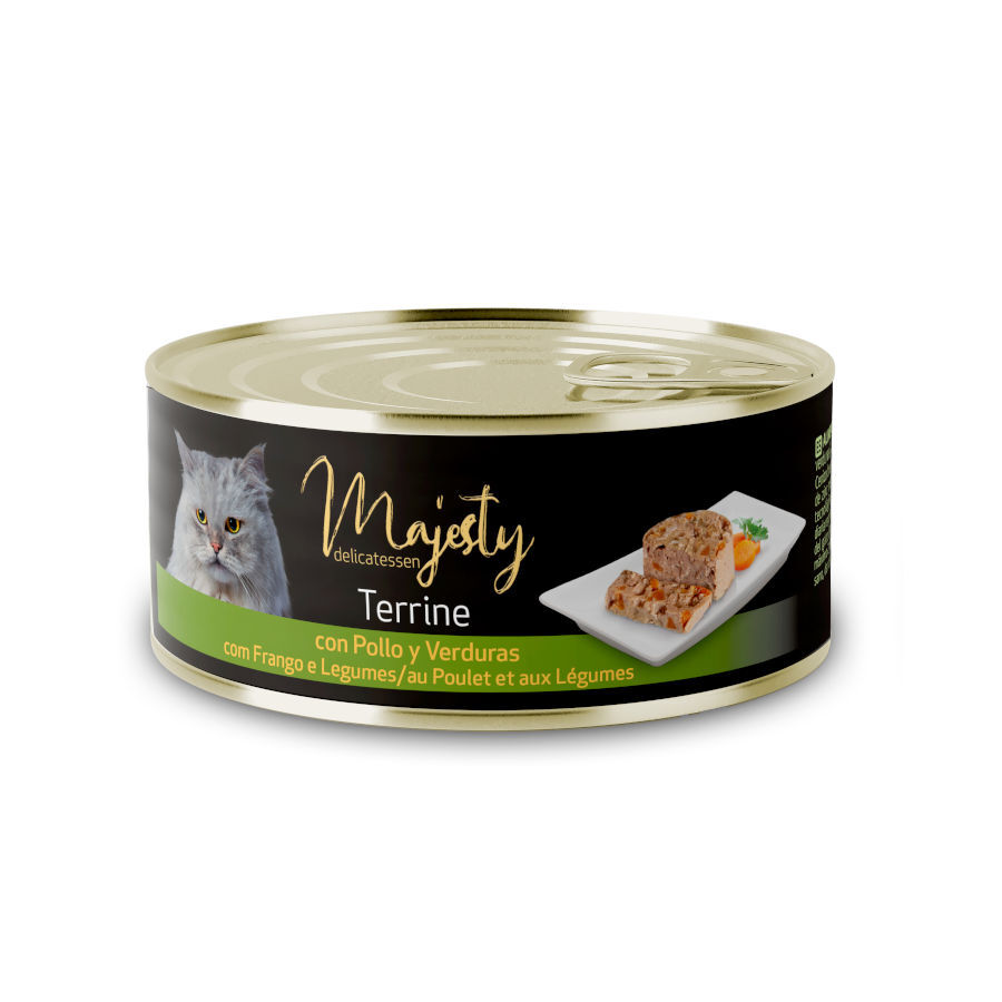 85 g Majesty Adult Terrine Frango e Legumes lata para gatos, , large Imagem n&uacute;mero 1