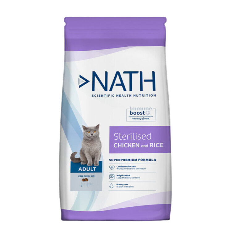 10 kg Nath Adult Sterilised Frango e Arroz ração para gatos,  Imagem número 1 10 kg Nath Adult Sterilised Frango e Arroz ração para gatos, , large Imagem número 1