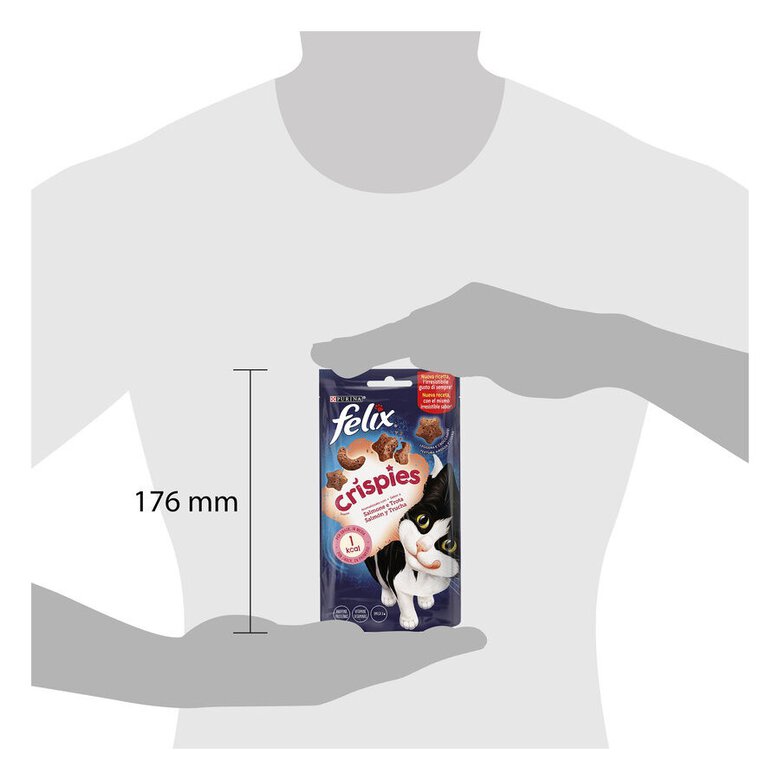 45 g Felix Biscoitos Crispies Salmão e Truta para gatos,  Imagem número 9 45 g Felix Biscoitos Crispies Salmão e Truta para gatos, , large Imagem número 9