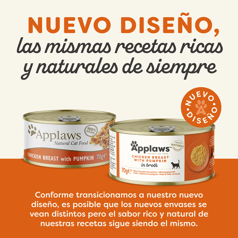 70 g Applaws frango e abóbora lata para gatos,  Imagem número 2 70 g Applaws frango e abóbora lata para gatos, , large Imagem número 2
