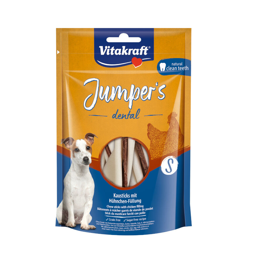 150 g Vitakraft Jumper&rsquo;s Dental  Frango Snack para c&atilde;es medianos, , large Imagem n&uacute;mero 1