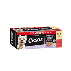 Cesar Mistura de Carnes Geleia em Saquinho para C&atilde;es S&eacute;nior +8 - Multipack