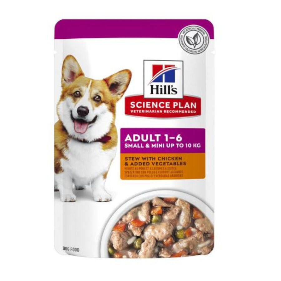 12 saquetas x 80 g Hill's Science Plan Adult Smalle Mini Estufado de Frango Saquetas para c&atilde;es Pack poupan&ccedil;a!, , large Imagem n&uacute;mero 2