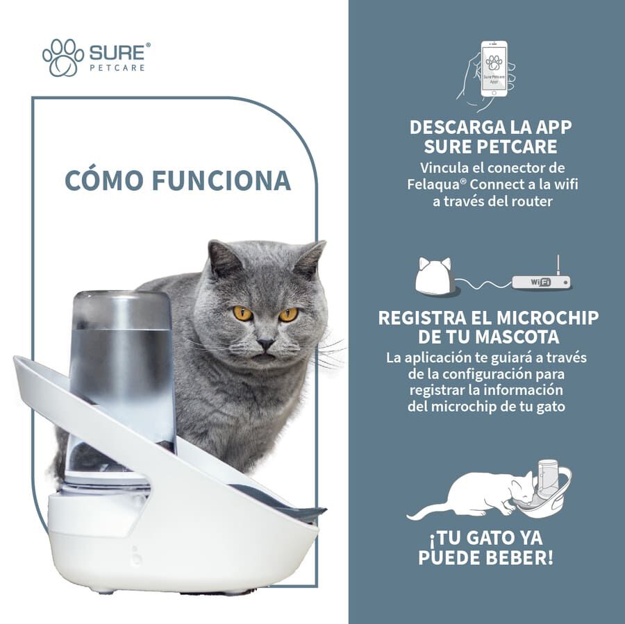 Sure Petcare Felaqua Connect Bebedero Autom&aacute;tico para gatos Imagem n&uacute;mero 3