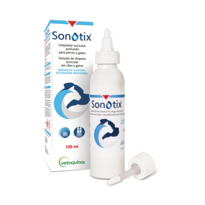 Vetoquinol Sonotix Limpador Auricular para cães e gatos,  Imagem número 1 Vetoquinol Sonotix Limpador Auricular para cães e gatos, , large Imagem número 1