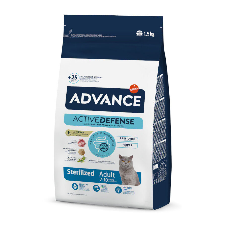 1.5 kg Advance Active Defense Adult Sterilized Peru e Cevada ra&ccedil;&atilde;o para gatos, , large Imagem n&uacute;mero 1