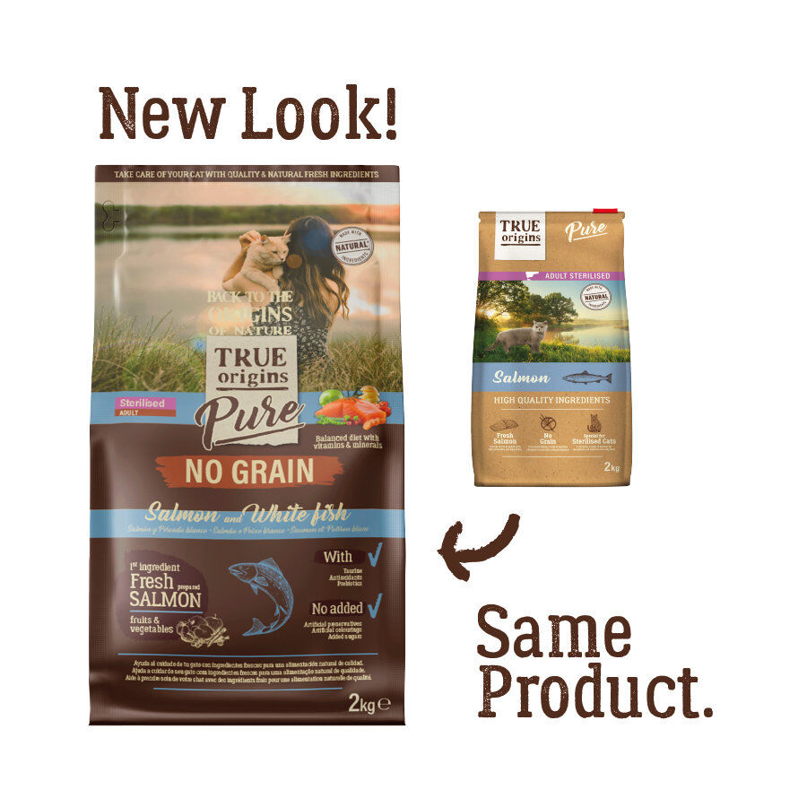 7 kg True Origins Pure Adult Sterilised Salm&atilde;o Grain Free ra&ccedil;&atilde;o para gatos, , large Imagem n&uacute;mero 2