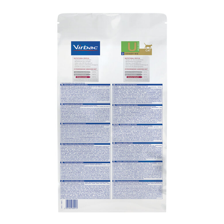 3 kg Virbac Veterinary HPM Urology - U3 Urinary WIB Ração para gatos,  Imagem número 2 3 kg Virbac Veterinary HPM Urology - U3 Urinary WIB Ração para gatos, , large Imagem número 2