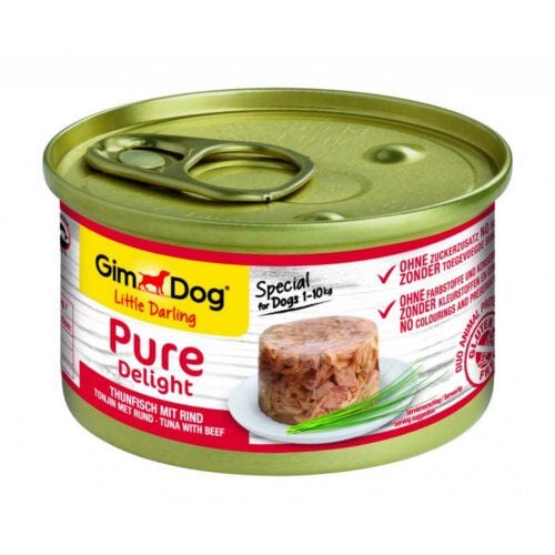 85 g Gimdog Pure Delight Atum com Vaca lata para c&atilde;es, , large Imagem n&uacute;mero 1