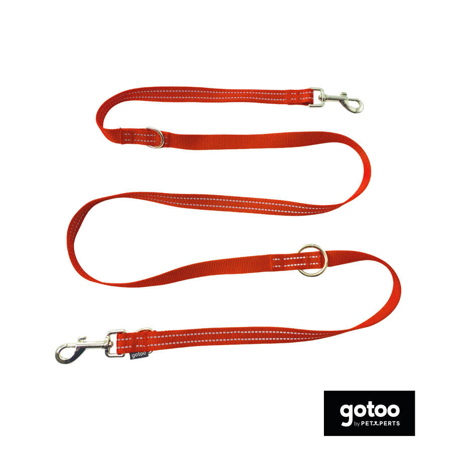 Gotoo Trela multiposi&ccedil;&atilde;o ajust&aacute;vel vermelha para c&atilde;es, , large Imagem n&uacute;mero 1