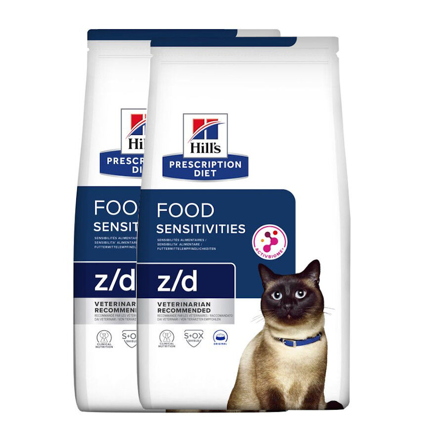 2 x 6 kg Hill's Prescription Diet z/d Food Sensitive ra&ccedil;&atilde;o para gatos Pack poupan&ccedil;a!, , large Imagem n&uacute;mero 1