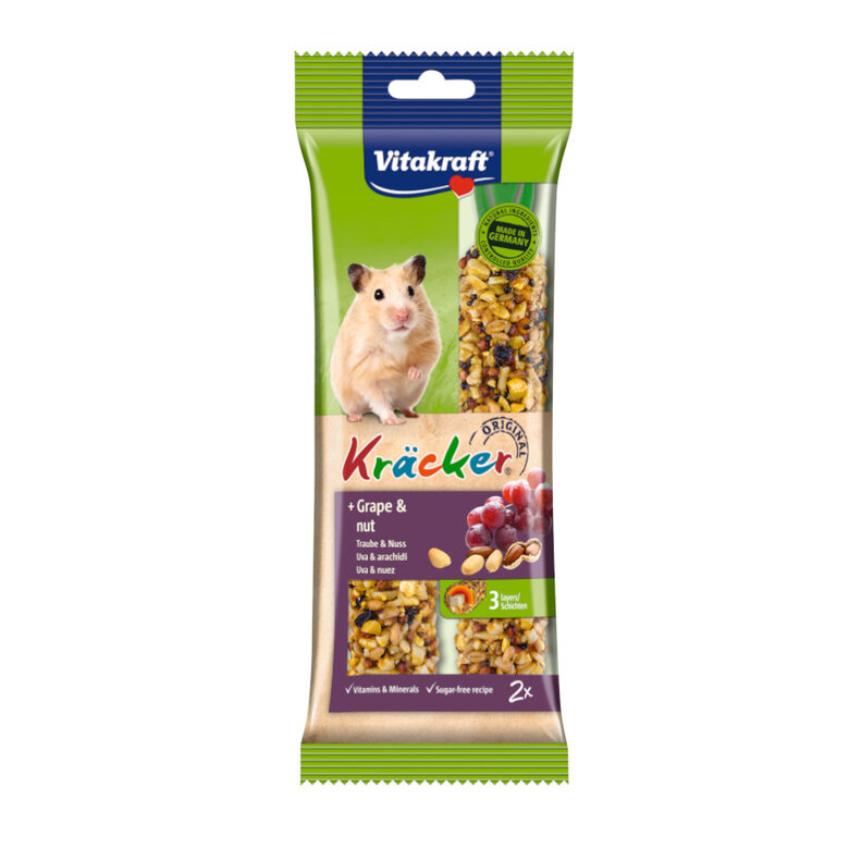 2 sticks Vitakraft Kräcker Barras Uvas e Nozes para hamsters,  Imagem número 1 2 sticks Vitakraft Kräcker Barras Uvas e Nozes para hamsters, , large Imagem número 1