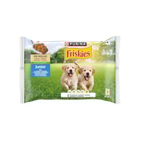 Purina Friskies Comida Humida para cães jóvens, con frango e cenoura