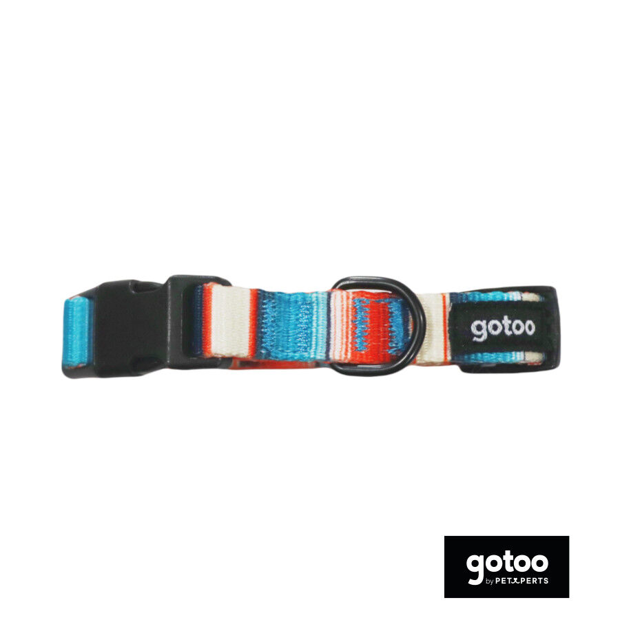 Gotoo Coleira estampada com riscas coloridas para c&atilde;es, , large Imagem n&uacute;mero 2
