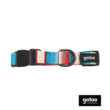 Gotoo Coleira estampada com riscas coloridas para cães