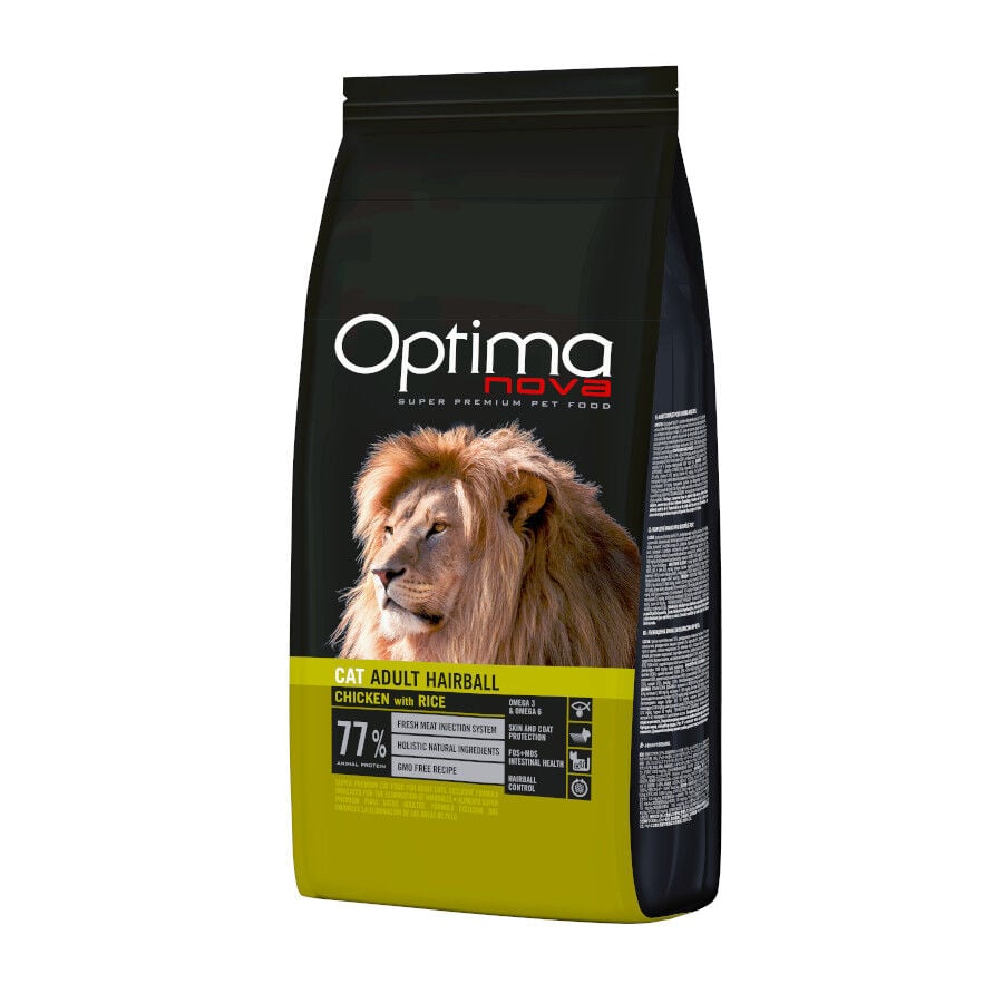6 kg Optima Nova Hairball Frango e Arroz ra&ccedil;&atilde;o para gatos, , large Imagem n&uacute;mero 1