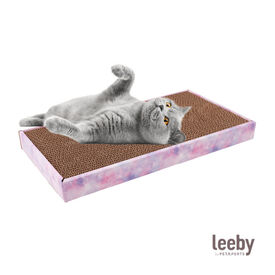 Leeby Fitz tábua arranhadora de cartão cor-de-rosa para gatos