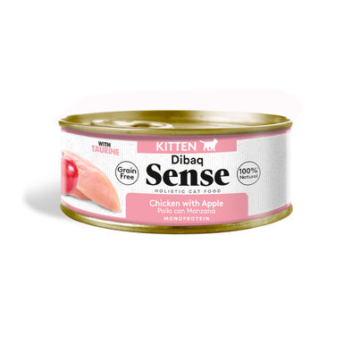 Lata Dibaq Sense Grain Free Kitten Chicken e Apple para gatos