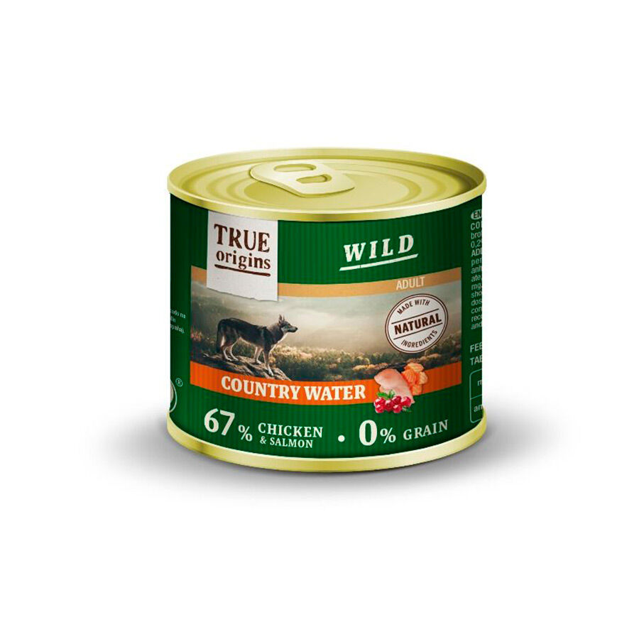 400 g True Origins Wild Adult Country Water Frango e Salm&atilde;o em pat&ecirc; lata para c&atilde;es, , large Imagem n&uacute;mero 1
