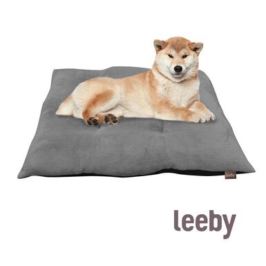 Leeby Almofada Acolchoada de Veludo Cinzenta para cães