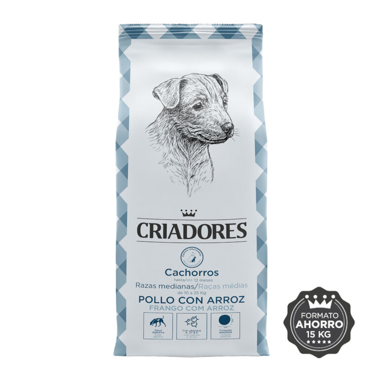 Criadores Frango e Arroz ração cachorros raças médias, , large image number null